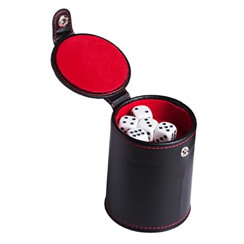 Abaodam 1 Satz Würfelbecher-Set Behälter für Spielwürfel benutzerdefinierte Würfelbecher Behälter für Partywürfel Tasse Würfelspiele Würfel Schüttelbecher Club-Entertainment-Tools Pu Black von Abaodam