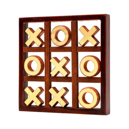 Abaodam 1 Satz Xo Brettspiel Schach Bildungsspielzeug Pädagogisches Brettspiel Interaktives -Eltern-Spiel Pädagogisches Schachspielspielzeug Schach Brown Hölzern von Abaodam