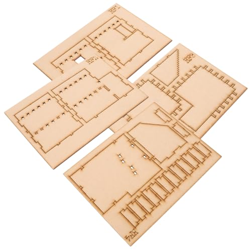 Abaodam 1 Satz Zweistöckiges Hausmodell Kleinkind Rätsel Puzzles Aus Holz Kleinkind-Puzzle 3D 3D-holzpuzzle Für Kinder Gebäudemodell Aus Holz 3D-Puzzle Für Erwachsene Hölzern Golden von Abaodam