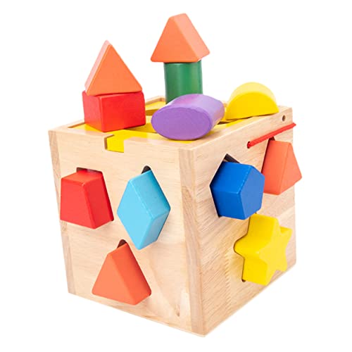 Abaodam 1 Satz Zwölf-Loch-Intelligenzbox spaß kinder die bescherung Jakobsweg диспорт geometrische Formblöcke Puzzle-Lernspiel Bausteine Spielzeug Form passende Blöcke hölzern von Abaodam