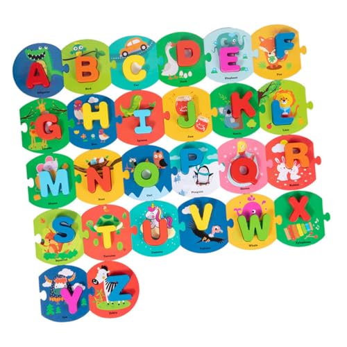 Abaodam 1 Satz englisches Alphabet Puzzle rätselbuch kinderknallzeug kindergeschenk knobeleien für für hölzern Colorful von Abaodam