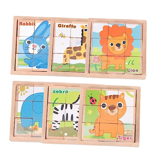 Abaodam 1 Satz sechsseitige Malbausteine Puzzle rätselbuch osterngeschenk Ostergeschenk für kindergeschenk Holzpuzzles für Holzpuzzles Puzzlespielzeug von Abaodam