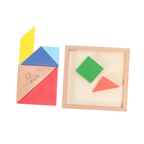 Abaodam 1 Schachtel Tangram Kinder Puzzle rätselbuch Kinder holzspielsachen Kinder rätsel knobeleien für Kinder Kinderpuzzle für Kinder laubsägen für Kinder Spielzeug Hölzern von Abaodam