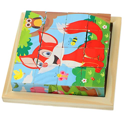 Abaodam 1 Set 3D Dreidimensionales Sechsseitiges Malen Kinderpuzzle Kinderpuzzle Kleinkinder Erkenntnispuzzle Puzzles Für Kleinkinder Würfelpuzzle Für Lernspielzeug Holz von Abaodam