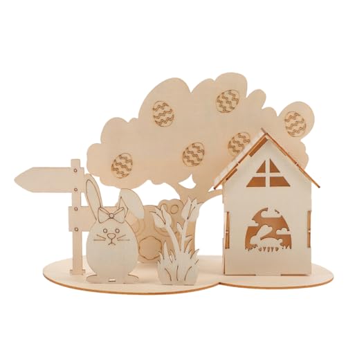 Abaodam 1 Set 3D Puzzle Kaninchen Puzzles Holzpuzzle Holz 3D Osterpuzzle Osterspielzeug Puzzle Ostern 3D Puzzle Dekoration Lernpuzzle Lernpuzzle von Abaodam