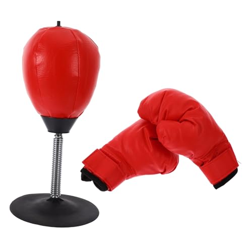 Abaodam 1 Set Desktop Boxgeschwindigkeit Ball Mit Saugfuß Boxhandschuhe Und Aufbläser Für Und Erwachsene Rotes Reaktionsspielzeug Für Fitness Und Training von Abaodam