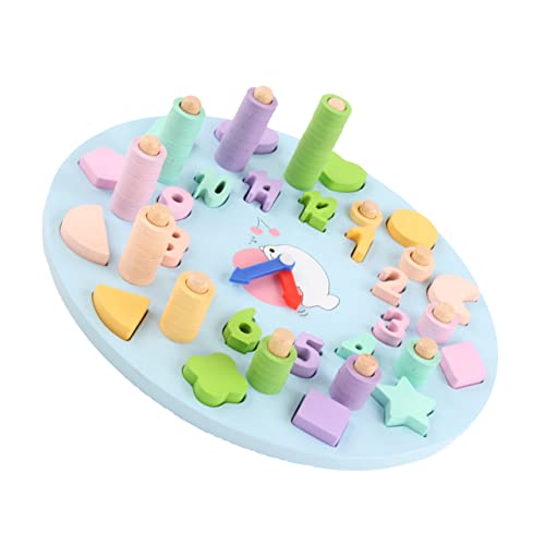 Abaodam 1 Set Form Zu Brett Uhr Kinderspielzeug Puzzle Lernspielzeug Kreatives Uhrbrett Puzzle Baustein Gedächtnistrainingsspielzeug Holzspielzeug Lustiges Aus Holz Blau von Abaodam