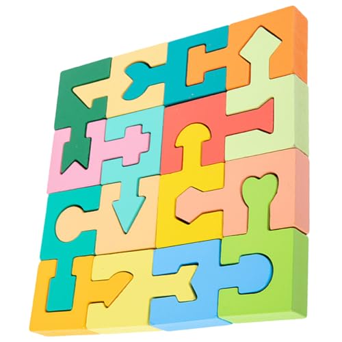 Abaodam 1 Set Formpassende Blöcke Kinderpuzzle Puzzle Kleinkindpuzzle Kinderspielzeug Kinderspielzeug Holzspielzeug Holzformpuzzle Holzblockspielzeug Kinder Lernspielzeug von Abaodam