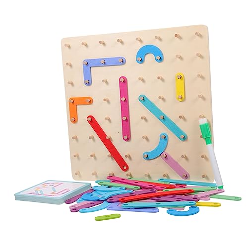 Abaodam 1 Set Für Kleinkind Brettspiele Pegboard Roboter Bausätze Geoboard Puzzle Rack Peg Boards Für Alphabet Puzzle Konstruktion Mathematik Buntes Holz von Abaodam