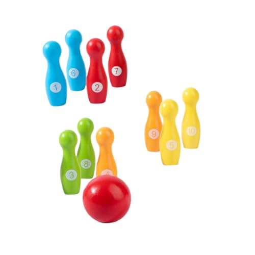 Abaodam 1 Set Holz Anzahl Bowling Bowling Für Kleinkinder Bowling Spielset Pädagogisches Liefert von Abaodam