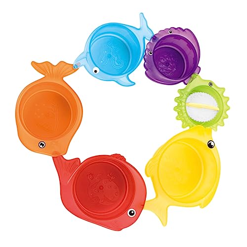 Abaodam 1 Set Intelligentes Transparentes Sandspielzeug Stapelbecher Mit Cartoon Fisch Design Für Badewanne Und Strand Ideal Für Kreativen Badespaß Und Sandspielaktivitäten von Abaodam