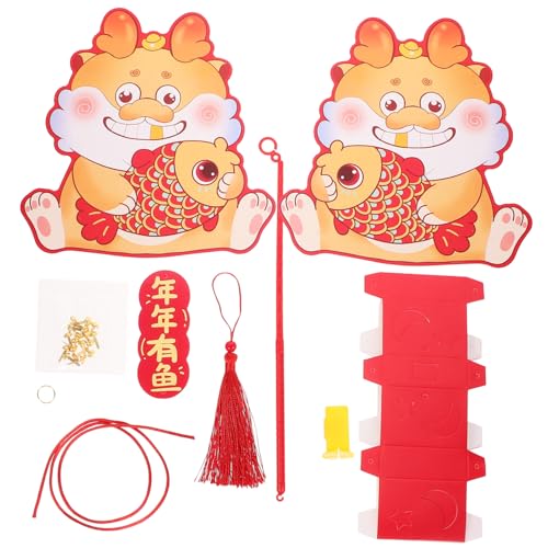 Abaodam 1 Set Jahr Des Drachen Laternen DIY Drachenlaterne Ornament Handdrachenlaternen Kit Festival Handlaterne DIY Laternenherstellungsset DIY Plastiklaterne Kinderdrachenlaterne von Abaodam