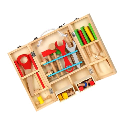 Abaodam 1 Set Kinder Werkzeugkasten Spielzeug Kinder Reparatur Werkzeug Spielzeug Technik Wartungsspielzeug Holz Wartungswerkzeug Spielzeug Montage Konstruktion Spielzeug von Abaodam