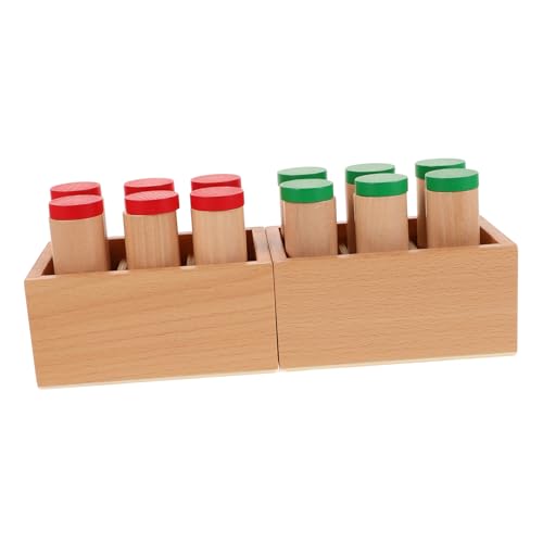 Abaodam 1 Set Klangwahrnehmungslehre Kinderspielzeug Shaker Sensorisches Rhythmusstäbe Für Montessori Materialien Montessori Zylinder Montessori Riechspielzeug Holz von Abaodam