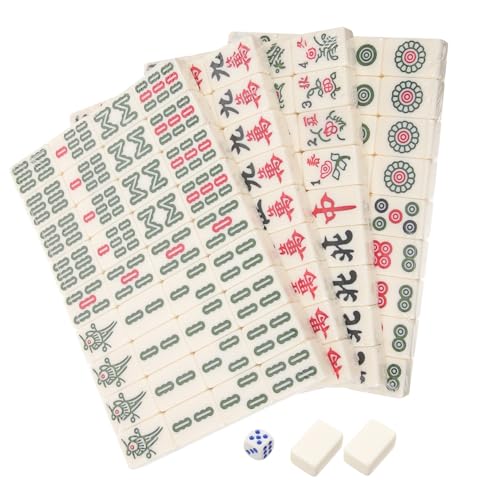 Abaodam 1 Set Kleines Mahjong Set Spielzeug Mahjong Reisespiel Requisite Kunstharz von Abaodam