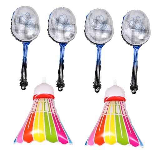 Abaodam 1 Set Leichte Badminton Luftballons Für Partydekorationen Tragbares Aufblasbares Badminton Aus Aluminiumfolie Für Kindergeburtstage Mit Sportthema von Abaodam