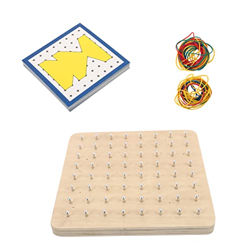 Abaodam 1 Set Mathe Stecktafel Aus Holz Geoboards Nagelplatte Für Grundschulmathematik Lernwerkzeuge Für Kindermathematik Nagelbrettplatte Aus Holz Kreatives Geoboard Lernwerkzeuge von Abaodam