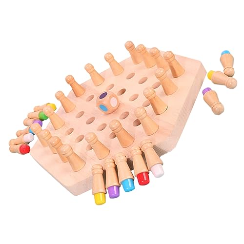 Abaodam 1 Set Memory Matching Brettspiel Holz Memory Matching Schachspiel Holzschachstab von Abaodam