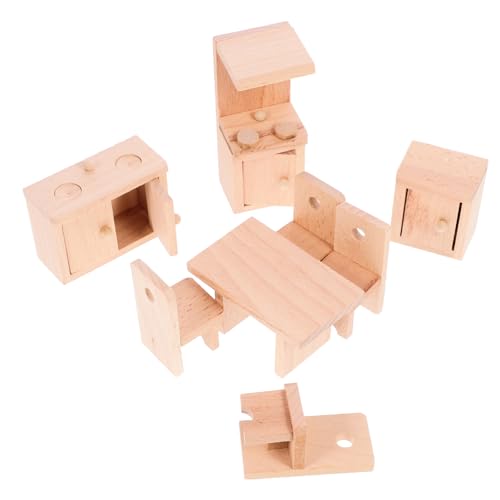 Abaodam 1 Set Mikro Restaurant Modell Miniaturen Kinderspielzeug Büro Schreibtisch Dekor Wassertisch Spielzeug Kindermöbel Holzspielzeug Puppenhaus Miniaturbausatz von Abaodam