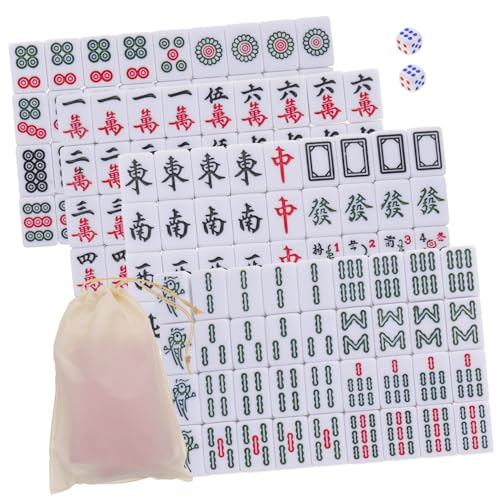 Abaodam 1 Set Mini Mahjong Mini Traditionelles Chinesisches Mahjong Chinesische Traditionelle Mahjong Spiele Spielzeuge Für Die Reise Nach Hause Mahjong Spiel Reisespiel Requisite von Abaodam