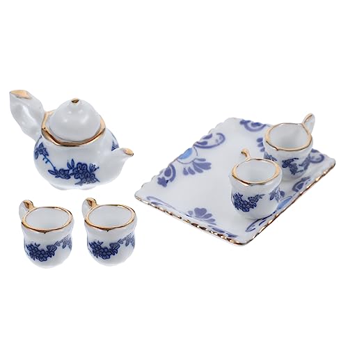 Abaodam 1 Set Mini Teeservice Aus Keramik Für Zuhause Künstliches Miniatur Teetassen Teebecher Teekannen Mini Küchenzubehör Keramik von Abaodam