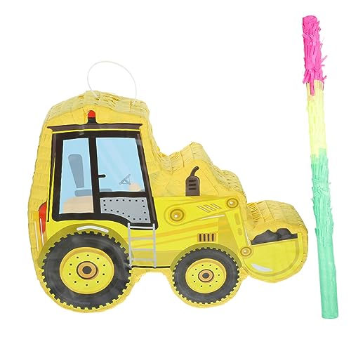 Abaodam 1 Satz Piñata Traktoren Pinata Bauparty-Pinata Spielzeug Geschenke Dekor das Geschenk Bagger-Pinatas Party-Requisite Handbuch Kordelzug Büttenpapier Geburtstagsparty liefert Kind von Abaodam