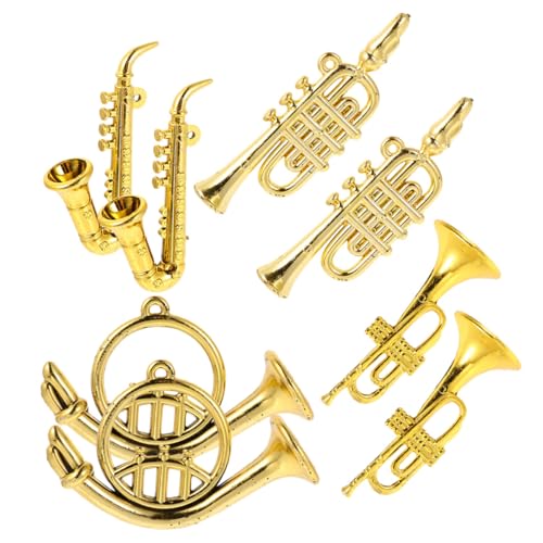 Abaodam 1 Set Puppenhauszubehör Winziges Gitarrenspielzeug Mini Saxophon Winzige Violine Miniaturvioline Miniaturinstrumente Miniaturgitarre Miniatur Musikinstrumente Modelle Goldener von Abaodam