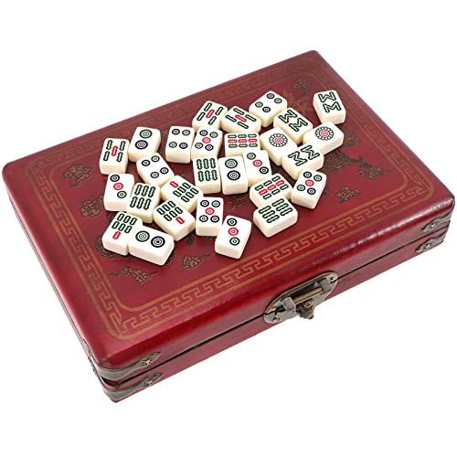 Abaodam 1 Set Reise Mahjong Ludo Spiel Zen Mahjong Spiel Mahjong Tischkartenspiele Schach Geheimes Brettspiel Mini Puzzles Mahjong Steine ​​Tragbares Mahjong Set Familienbrettspiel Aus von Abaodam