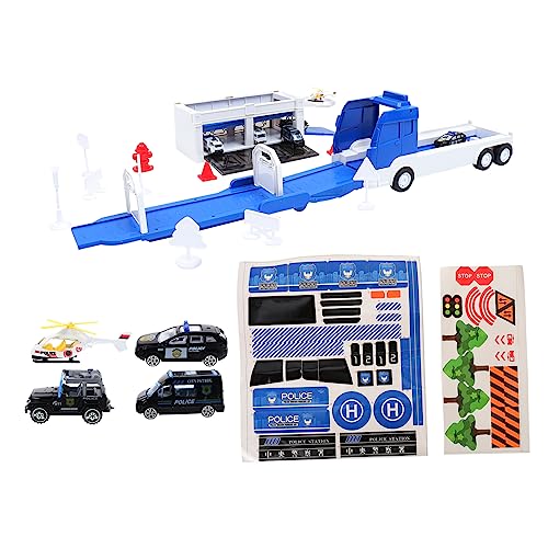 Abaodam 1 Set Simulation Polizeiauto LKW Automodelle Kinderspielzeug Autos Auto Streifenwagen Automodell Plastikauto Mini Auto Simulation Auto Blau von Abaodam