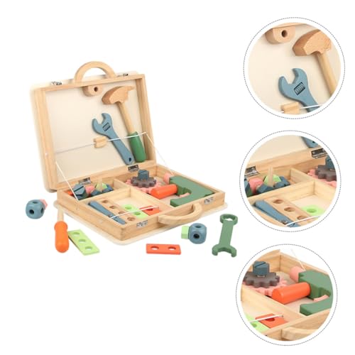 Abaodam 1 Set Spielhaus Werkzeugkasten Rollenspiel Requisiten Simulations Werkzeugschrank Holz Lernspielzeug Rollenspiel Reparaturset Werkzeugkasten Spielzeug Kinder von Abaodam