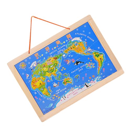 Abaodam 1 Set Weltkarte Und China-Karten-Puzzle, Magnetisches Karten-Puzzle-Spielzeug, Geografisches Kognitives Spielzeug, Holz-Puzzle-Spielzeug, Kleine Karten-Puzzles Für Kleinkinder von Abaodam