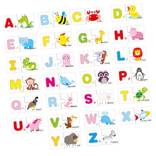 Abaodam 1 Set Wortspielzeug ABC Lernkarten Alphabete Rätsel Lernkarten Kinderspielzeug Alphabet Lernkarten Kleinkind Puzzle Wörter Rechtschreibung Spielzeug Kinder Bildung von Abaodam