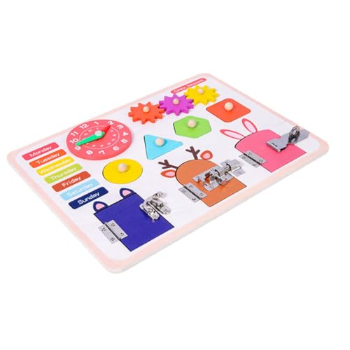 Abaodam 1 Stück Smart Busy Board Pädagogisches Kognitive Tafel Busy Board Busy Board Praktisches Lernspielzeug Entriegelungsspielzeug Holz von Abaodam