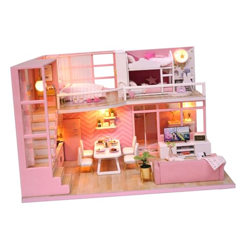 Abaodam 1 Stück Wohnung Selber Bauen Mini- Zum Selbermachen Zum Manuellen Zusammenbauen Miniatur DIY Miniatur DIY Wohnung Kabinenmodell Mini-Wohnung von Abaodam