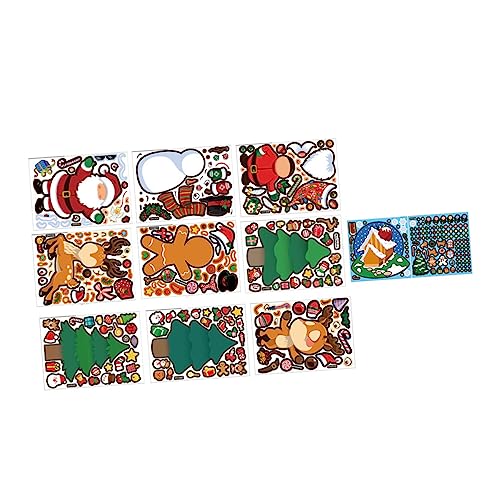 Abaodam 10 Blätter Weihnachtsaufkleber Kalenderaufkleber Kinderpuzzles Weihnachtspuzzles Weihnachtsplüschtiere Weihnachtspuzzles Partygeschenk Für Kinderspielzeug von Abaodam