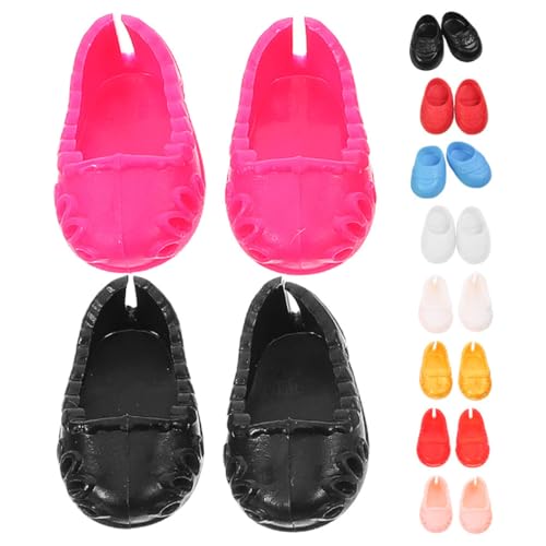 Abaodam 10 Paar Puppen-anzieh-Flachschuhe Set Für 17 cm Große Puppen Mini-Spielzeug Dekorative Schuhe von Abaodam