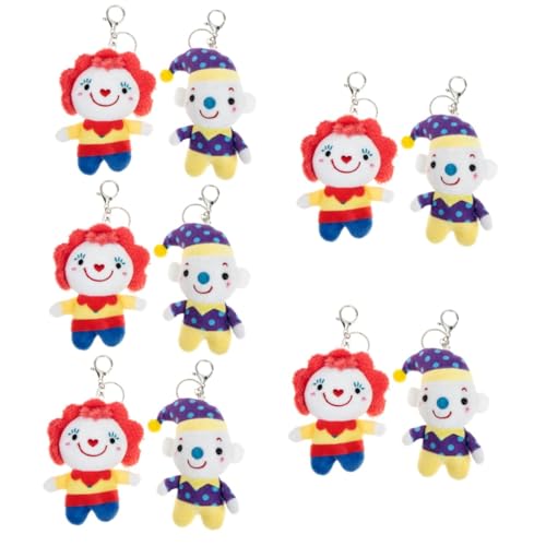 Abaodam 10 STK Clown-Schlüsselanhänger Autos Spielzeug Bezaubernder Taschenanhänger für Kinder kindergeschenke Plüschpuppen-Schlüsselanhänger Schultaschen-Plüsch-Anhänger von Abaodam