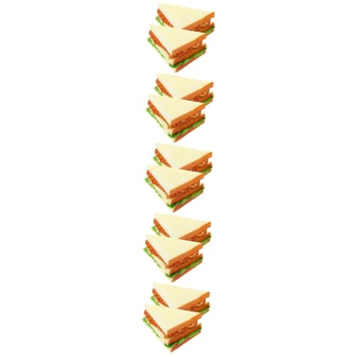 Abaodam 10 STK Sandwich-Modell küchendekoration küchendeco Sandwich-Sandwich künstliches Sandwich zum Ausstellen Burger Essen gefälschte Lebensmitteldekore künstliche Nahrung Schrank Brot von Abaodam