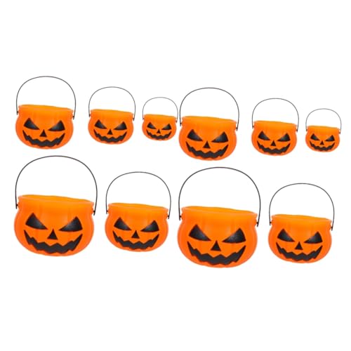 Abaodam 10 Stk Kürbis Eimer Süßigkeitenfass Halloween-süßigkeiten-eimer Jack-o-laterne Für Halloween Kürbis-süßigkeiten-eimer Kreativer Süßigkeiteneimer Eisfass Halloween-eimer Abs von Abaodam