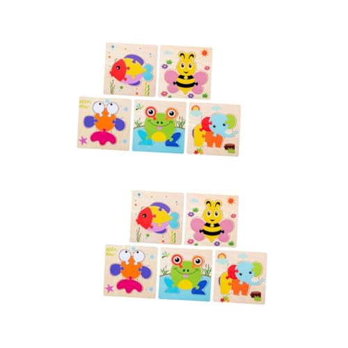 Abaodam 10 Stück 1 Cartoon Holzpuzzles Spielzeug Für Kinder Lernspielzeug Puzzle Für Kinder Kinderpuzzle -Puzzle Puzzlematte Pädagogisches Spielzeug Puzzlebrett Aus Holz Bambus von Abaodam