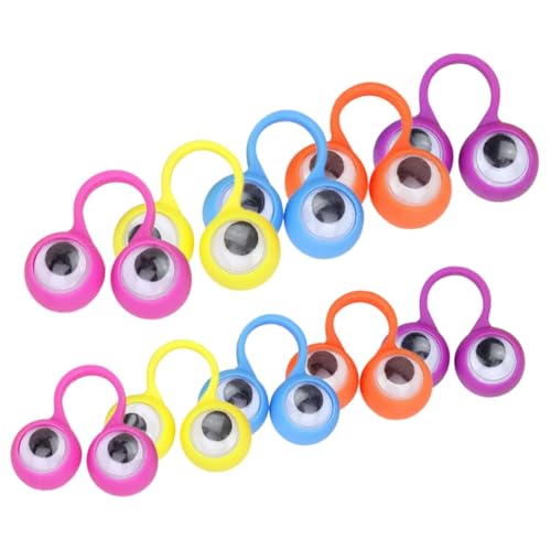 Abaodam 10 Stück Augapfel-fingerpuppenringe Augen-Finger-Spielzeug Für Kinder, Partygeschenke, Partygeschenke, Zufällige Farbe von Abaodam