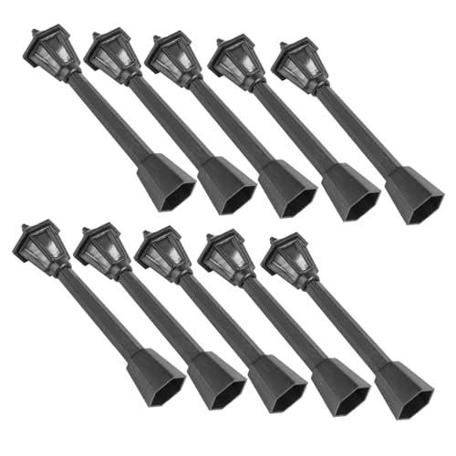 Abaodam Miniatur Puppenhaus 10pcs Mikroskopische Lampe Modelle Schwarz Harz Lampe Post Dekoration von Abaodam