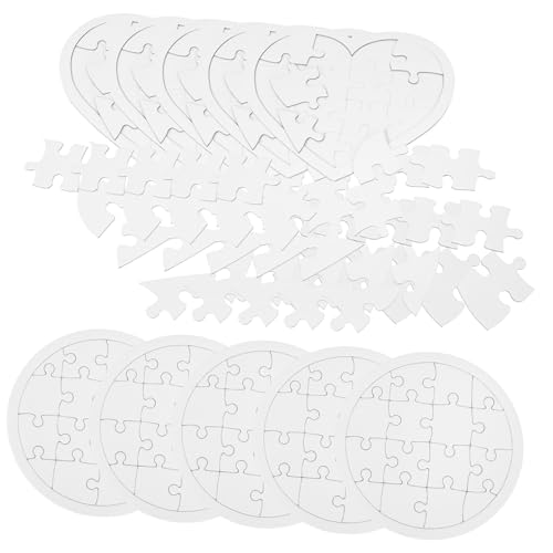 Abaodam 10 Stück Teiliges DIY Puzzle aus Papier für Leer zum Bemalen und Gestalten Inklusive Runde und Herzförmige Puzzleteile Fördert Kreativität und Feinmotorik für Kindergeburtstag und Abaodam 10 Stück Teiliges DIY Puzzle aus Papier für Leer zum Bemalen und Gestalten Inklusive Runde und Herzförmige Puzzleteile Fördert Kreativität und Feinmotorik für Kindergeburtstag und von Abaodam