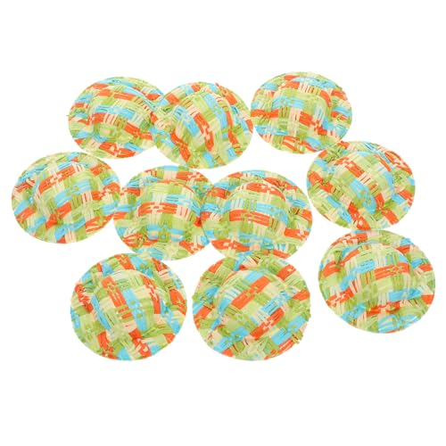 Abaodam 10 Stück Teiliges Miniatur Strohhut Handgewebt Dekorative Puppenhüte für DIY Basteln Puppenhaus Deko Natürliche Textur für Kindergeburtstag und Abaodam 10 Stück Teiliges Miniatur Strohhut Handgewebt Dekorative Puppenhüte für DIY Basteln Puppenhaus Deko Natürliche Textur für Kindergeburtstag und von Abaodam
