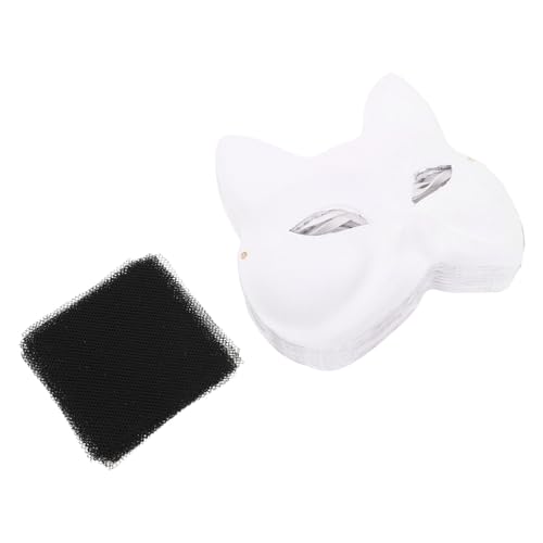 Abaodam 10 Stück Weiße DIY Fuchsmaske aus Papierpulp mit Augennetz Unbemalte Blanko Faschingsmaske für Handmalerei Leichte Atmungsaktive Tierkostüm-maske für Halloween und Cosplay Abaodam 10 Stück Weiße DIY Fuchsmaske aus Papierpulp mit Augennetz Unbemalte Blanko Faschingsmaske für Handmalerei Leichte Atmungsaktive Tierkostüm-maske für Halloween und Cosplay von Abaodam