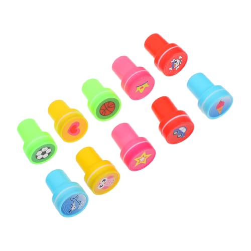 Abaodam 10-Teiliges Set Kinderstempel Stempel für Scrapbooking-Stempel Siegelstempel Mini-Stempel Kleiner Stempel einzigartige Briefmarken Stempel für das Handwerk runde Stempel PVC von Abaodam