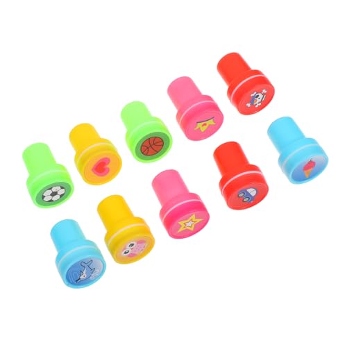 Abaodam 10-teiliges Set Kinderstempel Stempel Für Das Klassenzimmer Kleiner Stempel Siegelstempel Party-Stempel- Partygeschenke Runde Stempel Briefmarken Für Die Schule PVC von Abaodam