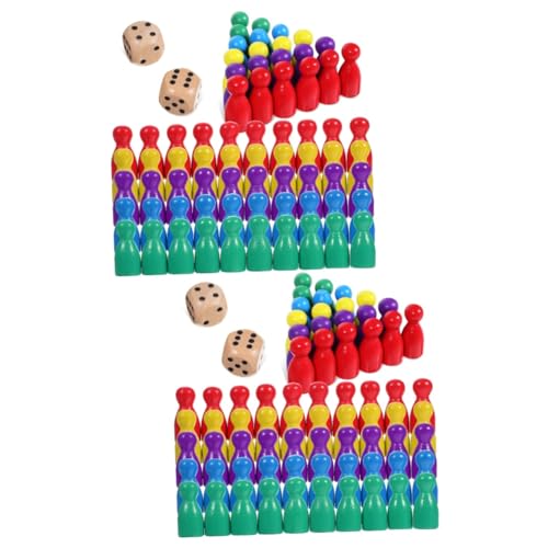 Abaodam 100 STK Stück Ludo-Spiel Würfel-brettspiel Spielfiguren Spielset Brettspielzubehör Spiele Spielmarke Spielmarkierung Fliegendes Schach Schachbrett Rätsel Brettspiel Schach Holz von Abaodam