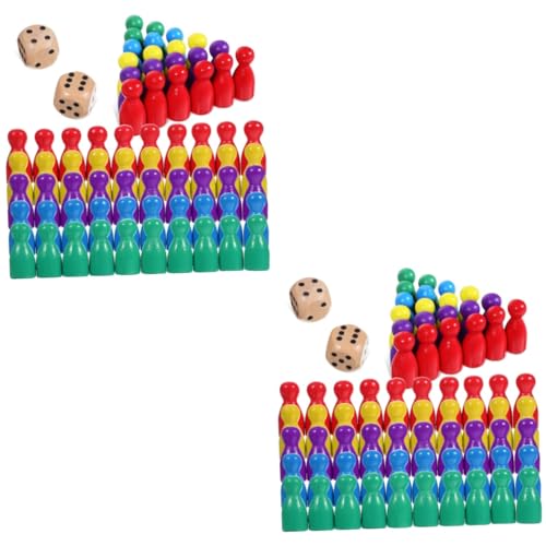 Abaodam 100 STK Stück Schachspiele Brettspiel Schachfiguren Puzzle-Brett Spielset Ketten-Dreieck-Spiel Schachbrett Schach Dame Spielfiguren Schachmarker Schach aus Holz Lernspielzeug von Abaodam