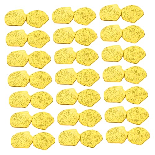 Abaodam 100 Stück Piratenmünzen aus Kunststoff Goldene Spanische Dublonen Spielmünzen für Schatztruhe Piratenparty Dekoration Halloween Cosplay Zubehör Abaodam 100 Stück Piratenmünzen aus Kunststoff Goldene Spanische Dublonen Spielmünzen für Schatztruhe Piratenparty Dekoration Halloween Cosplay Zubehör von Abaodam